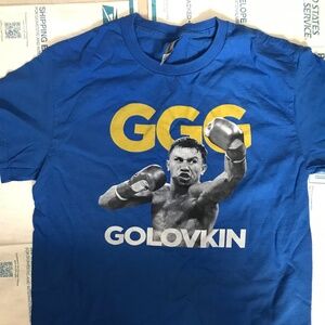 Men’s Triple GGG Gennady Golovkin Blue Short Sleeve- Tee Shirt Size Small